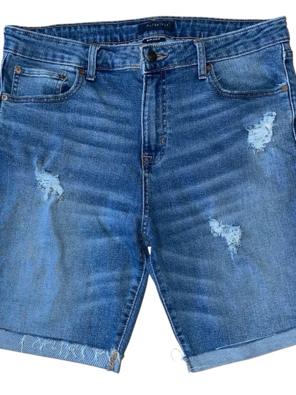 Aeropostale Slim Short Blue Distressed Denim Shorts Mens Size 36 (V-1)